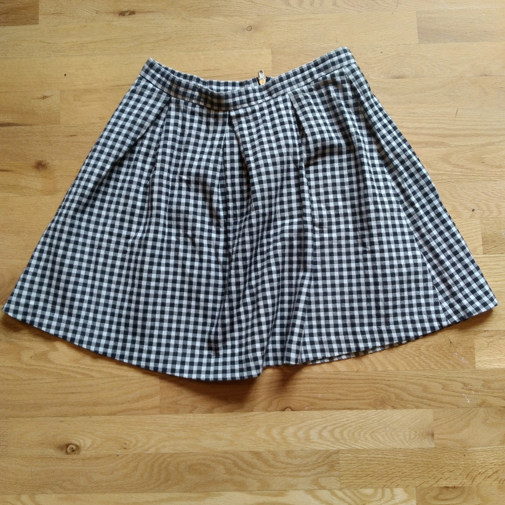 Topshop Black Gingham Mini Skirt